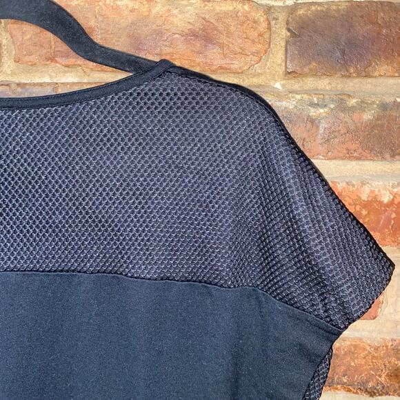 Mango MNG Casual Black Metallic Mesh Short Sleeve Mini Dress Women's Size XS - Picture 6 of 6